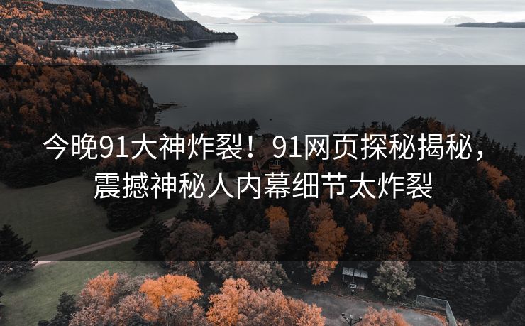 今晚91大神炸裂！91网页探秘揭秘，震撼神秘人内幕细节太炸裂