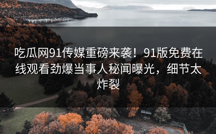 吃瓜网91传媒重磅来袭！91版免费在线观看劲爆当事人秘闻曝光，细节太炸裂