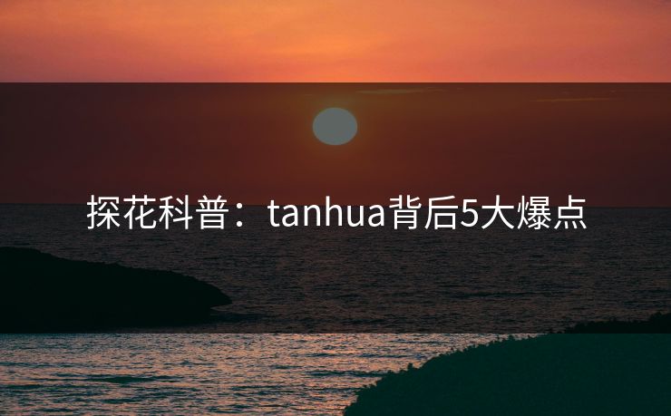 探花科普：tanhua背后5大爆点