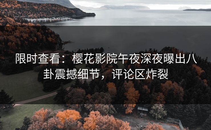 限时查看：樱花影院午夜深夜曝出八卦震撼细节，评论区炸裂